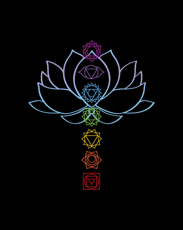 Spiritual Zen Lotus Flower Chakras Aligned Yoga Lover Digital Art by ...