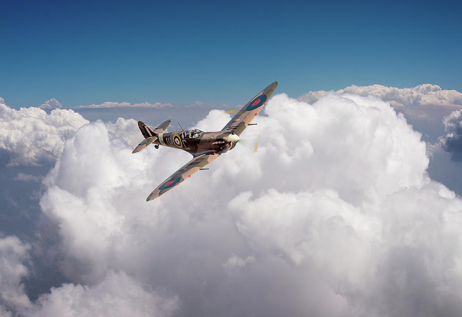Spitfire Vb Photograph - Spitfire above clouds by Gary Eason