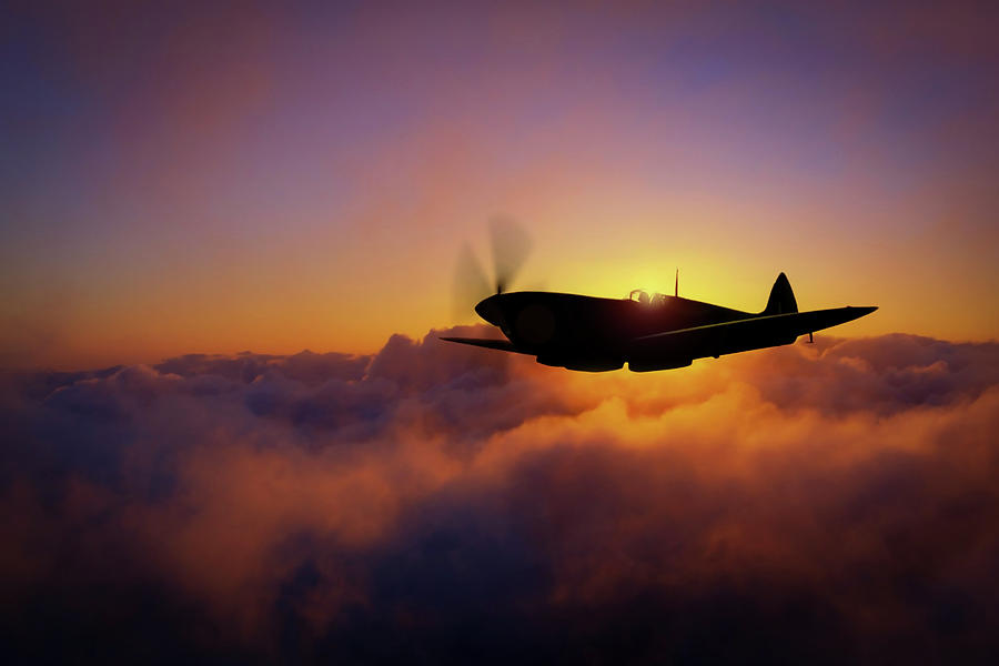 Spitfire Evening Sweep Digital Art by Airpower Art