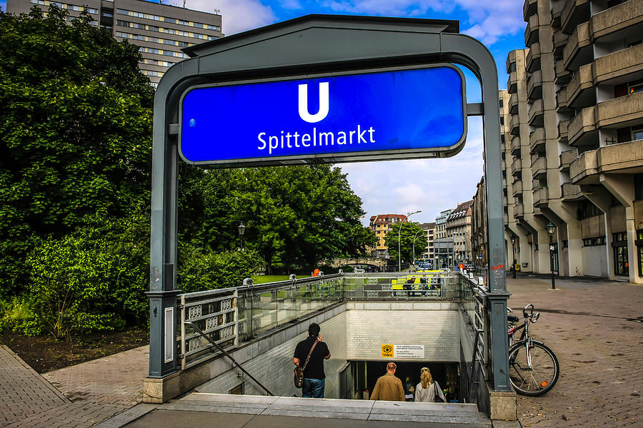 Spittelmarkt subway station entrance in Berlin Photograph by Csfotoimages