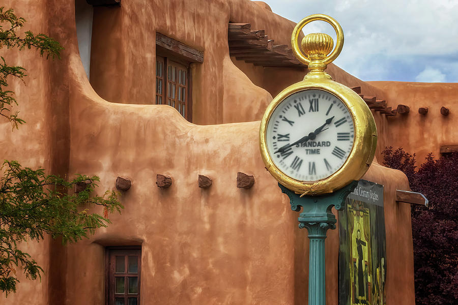 Spitz Street Clock - Santa Fe Photograph by Susan Rissi Tregoning