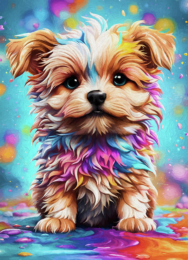 Splash Art Puppy Digital Art by Jill Nightingale