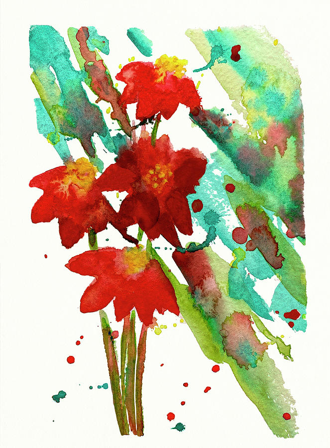 Splash Of Color Loose Floral Painting by Deborah League