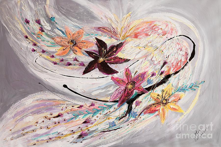 Splash of Life #32. The Dance of Flowers Painting by Elena Kotliarker