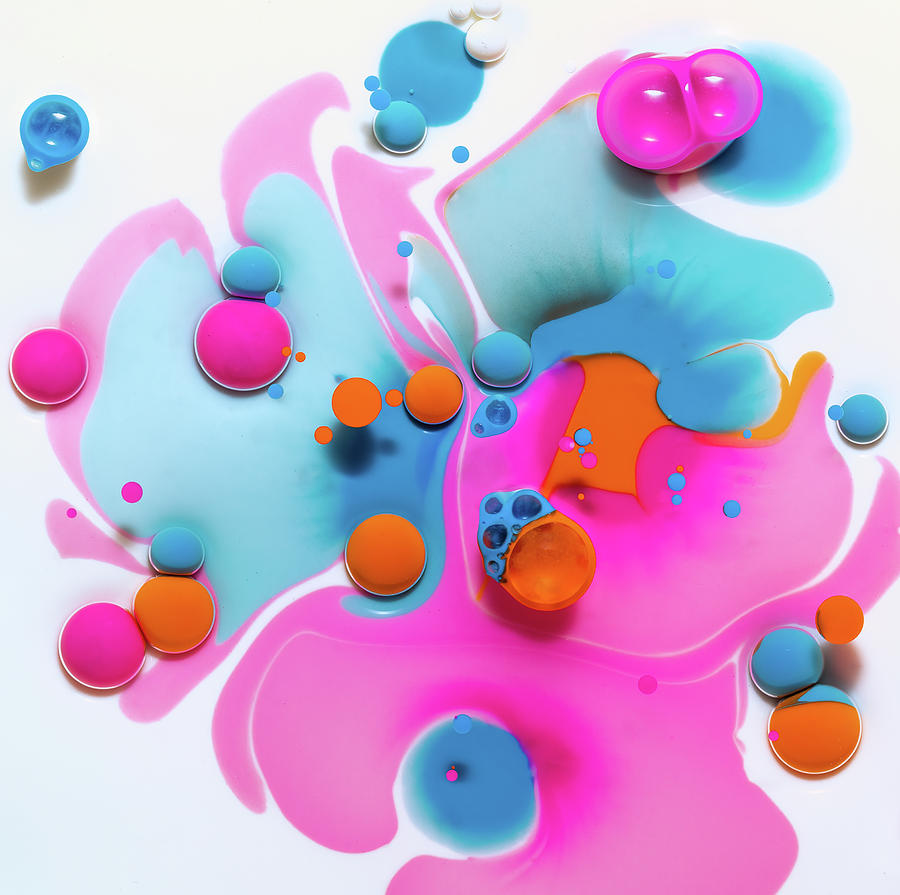 Splash Of Neon Colors And Bubbles Photograph by Elvira Peretsman
