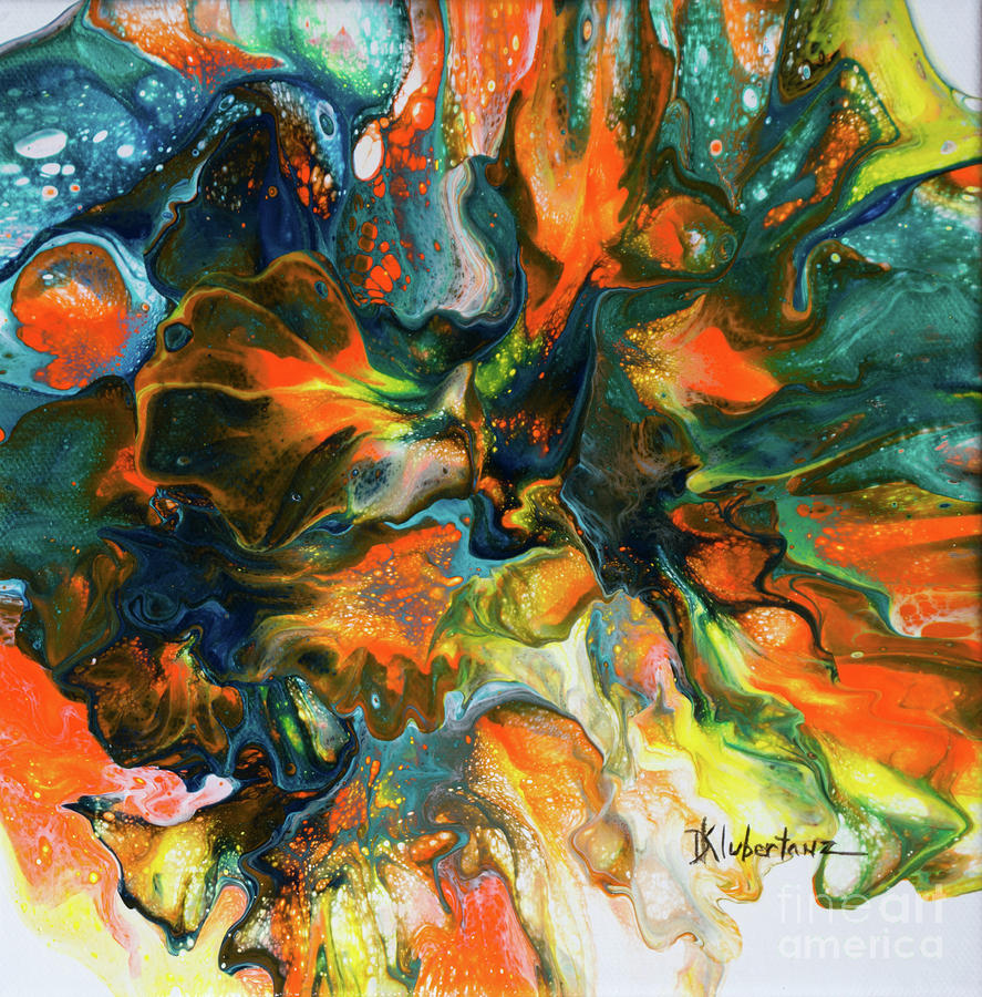 Brush Painting - Splash of Orange by Deborah Klubertanz