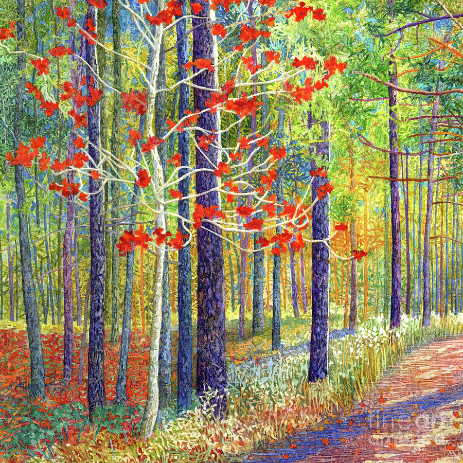 Splash Of Red- Autumn Leaves Painting