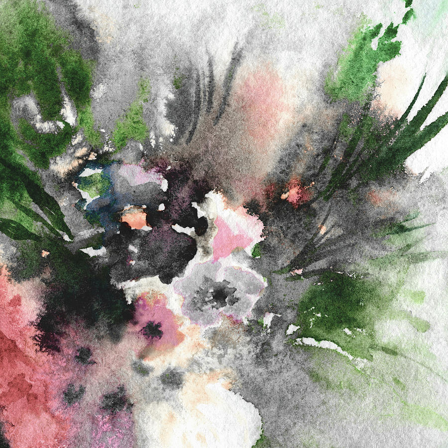 Splash Of Watercolor Abstract Flowers Vivid Colorful And Bright II Painting by Irina Sztukowski