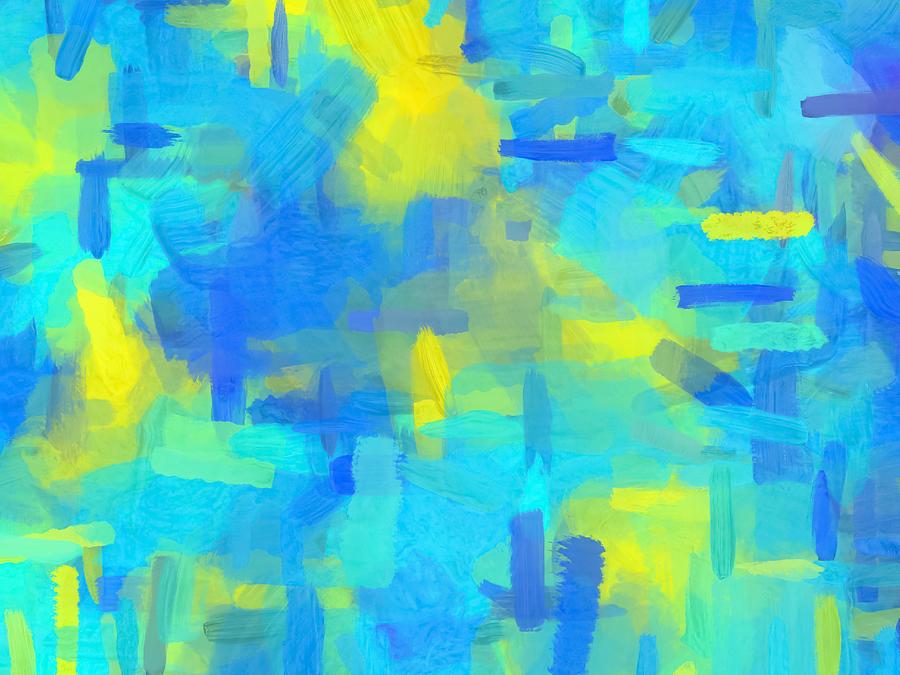 Splash Painting Texture Abstract Background In Blue Yellow Painting by Tim  LA - Pixels