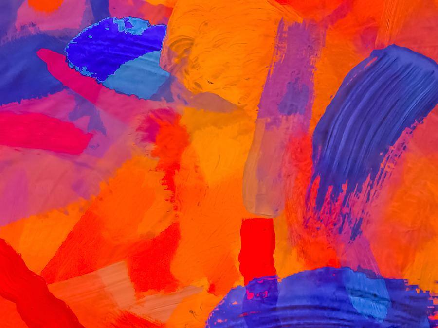 Splash Painting Texture Abstract Background In Orange Blue Red Painting by  Tim LA - Pixels