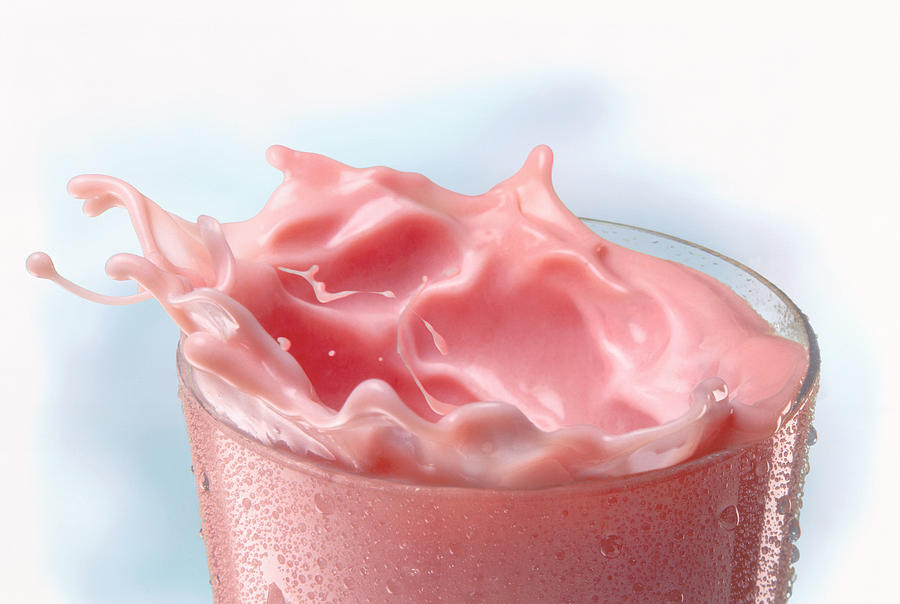 Splashing strawberry milk shake Photograph by Jack Andersen