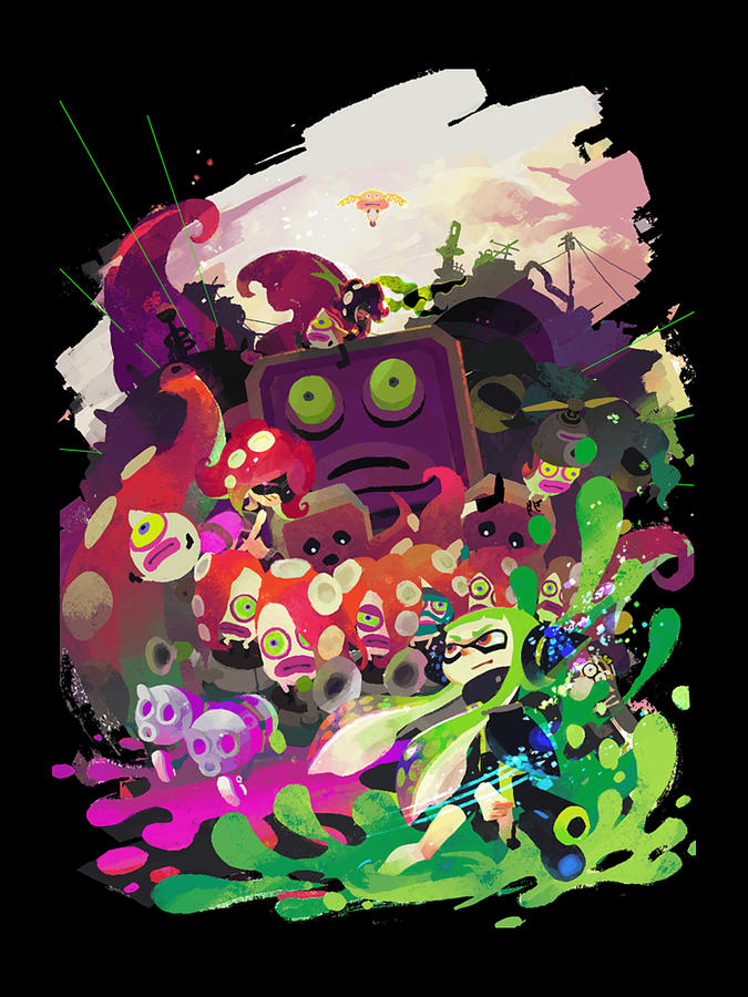 Splatoon 2 Hero Mode Poster Design Digital Art by Gene Bradford