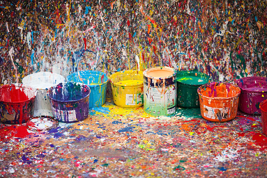Splattered paint and pots, San Telmo, Buenos Aires, Argentina Photograph by Image Source