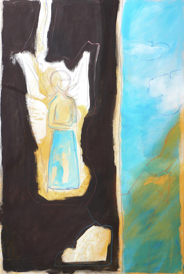 Floating Angel Painting by Britta Burmehl