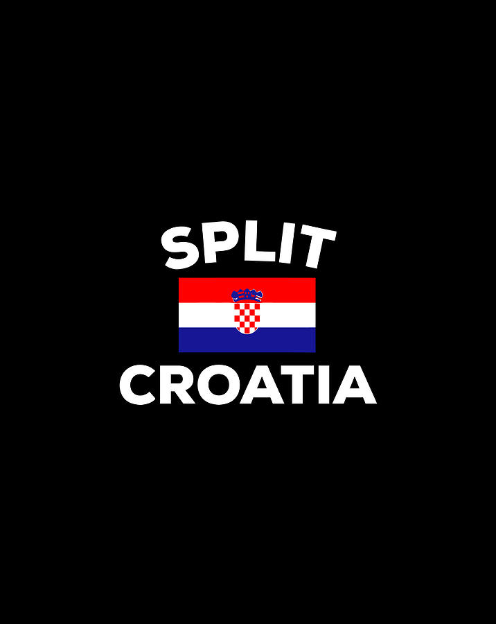 Split Croatia Croatian Flag Hrvatska City Tourist Digital Art By Xuan