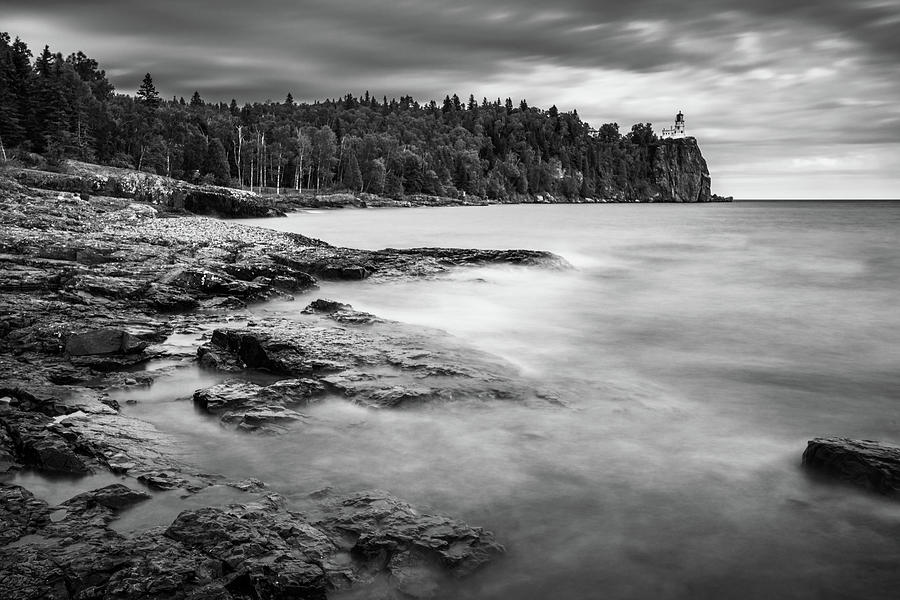 Black And White Photograph - Split Rock Lighthouse Morning Dream by Sebastian Musial
