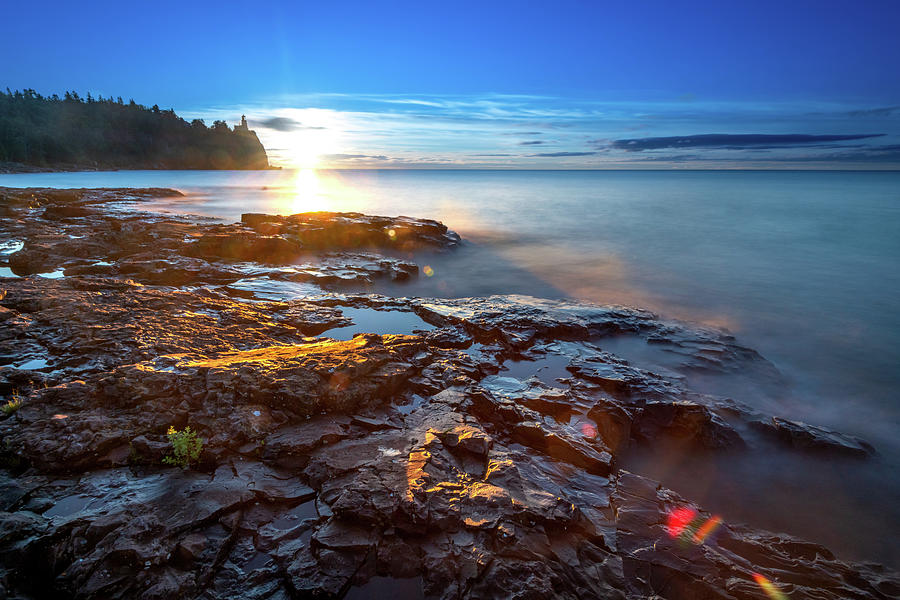 Split Rock Lighthouse Sunrise Glory Photograph by Sebastian Musial