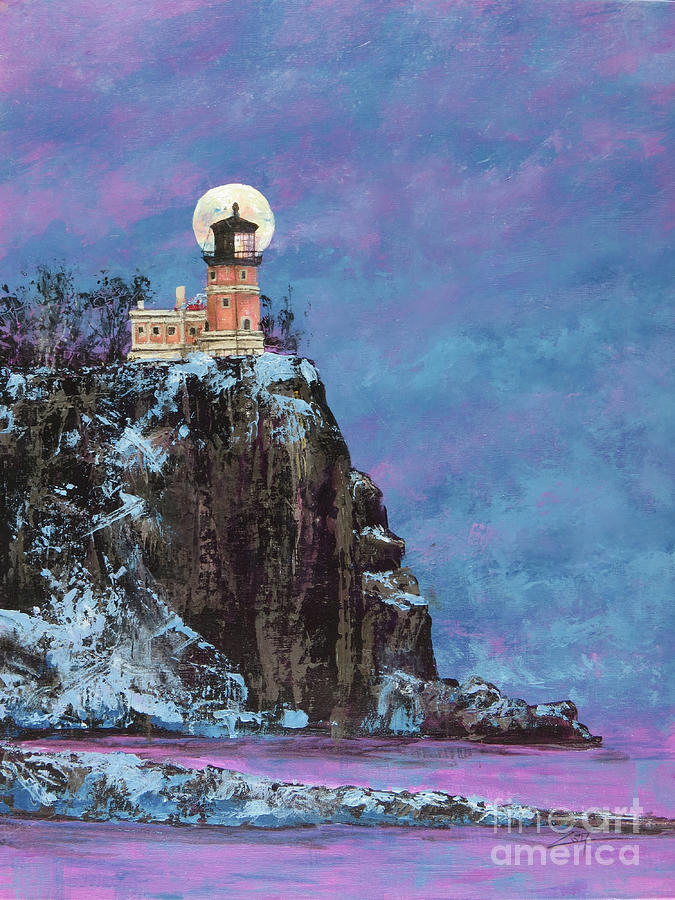 Split Rock Lighthouse Painting by Zan Savage