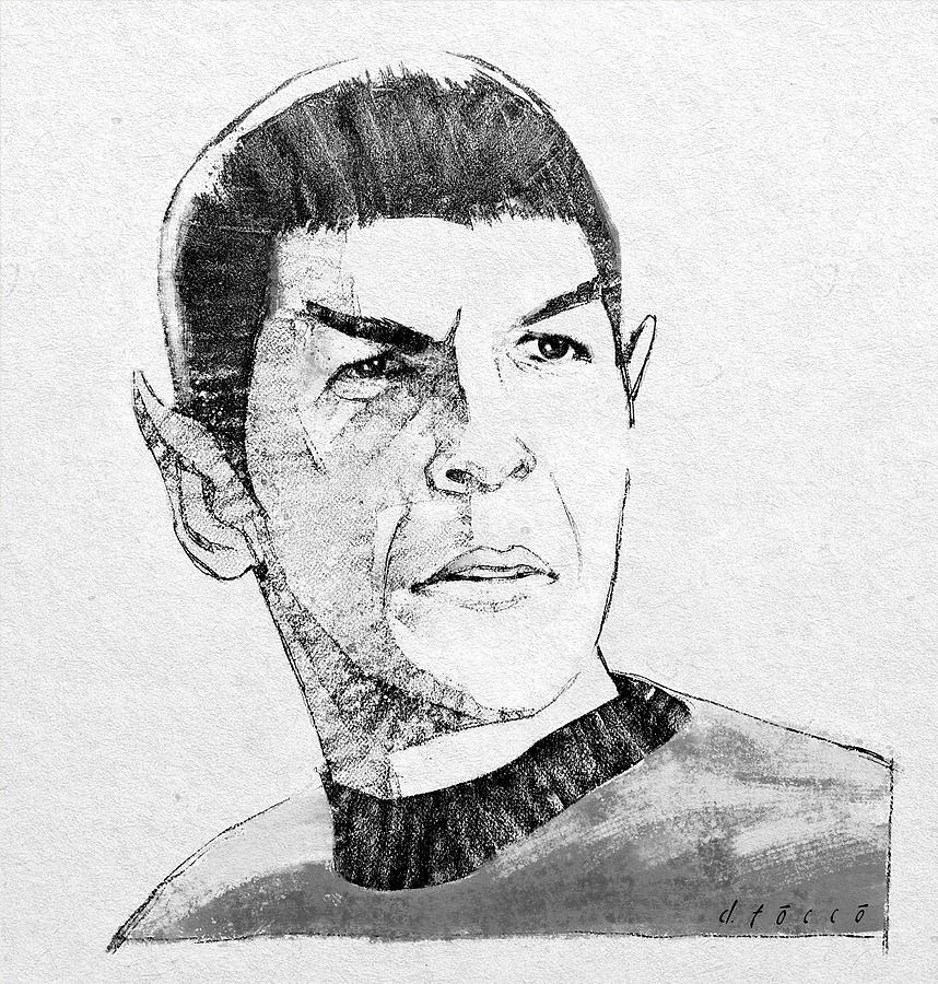 Caricature Drawing of Star Trek Spock Portrait · Creative Fabrica