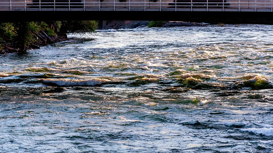 Spokane River Under Bridge Photograph