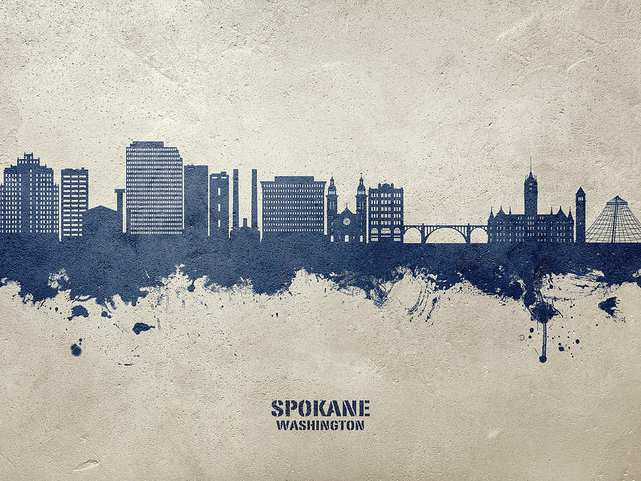 Spokane Washington Skyline #10 Digital Art by Michael Tompsett