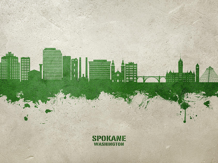 Spokane Washington Skyline #11 Digital Art by Michael Tompsett
