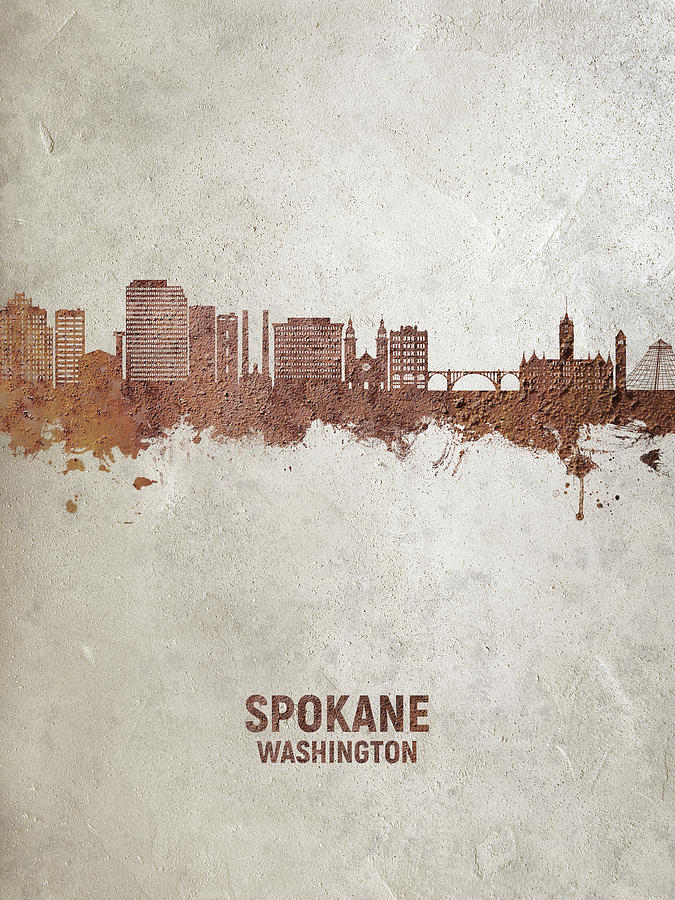 Spokane Washington Skyline #37 Digital Art by Michael Tompsett