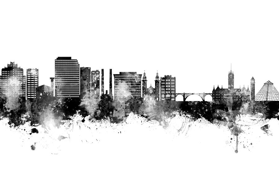 Spokane Washington Skyline #94 Digital Art by Michael Tompsett