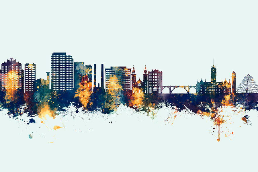Spokane Washington Skyline #96 Digital Art by Michael Tompsett