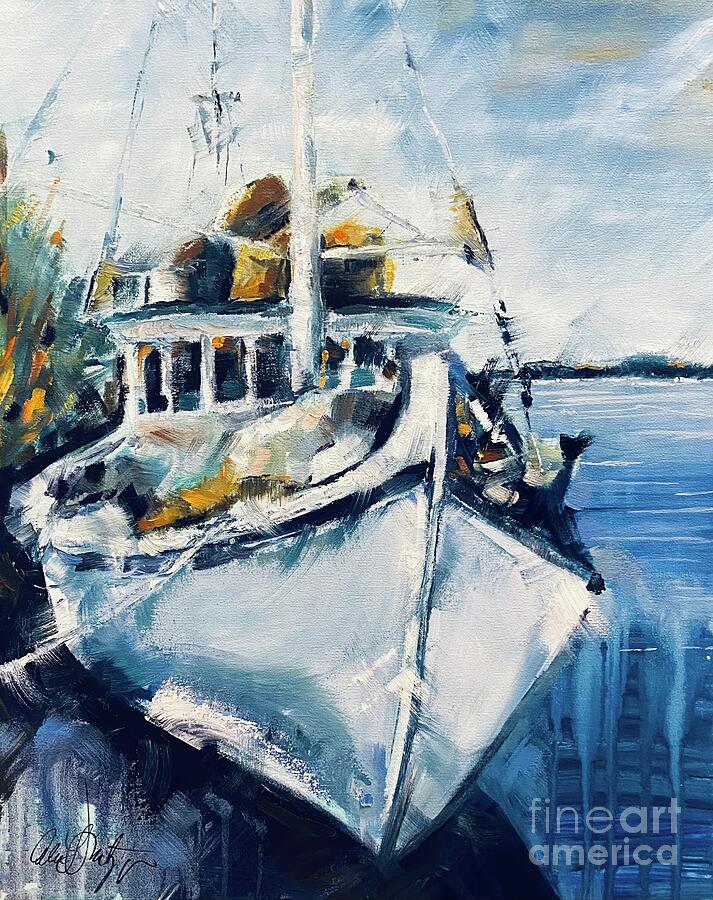 Greek Painting - Sponge Boat by Alan Metzger