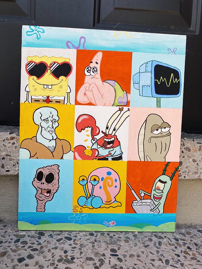 Spongebob gang Painting by Monica Sanchez - Fine Art America