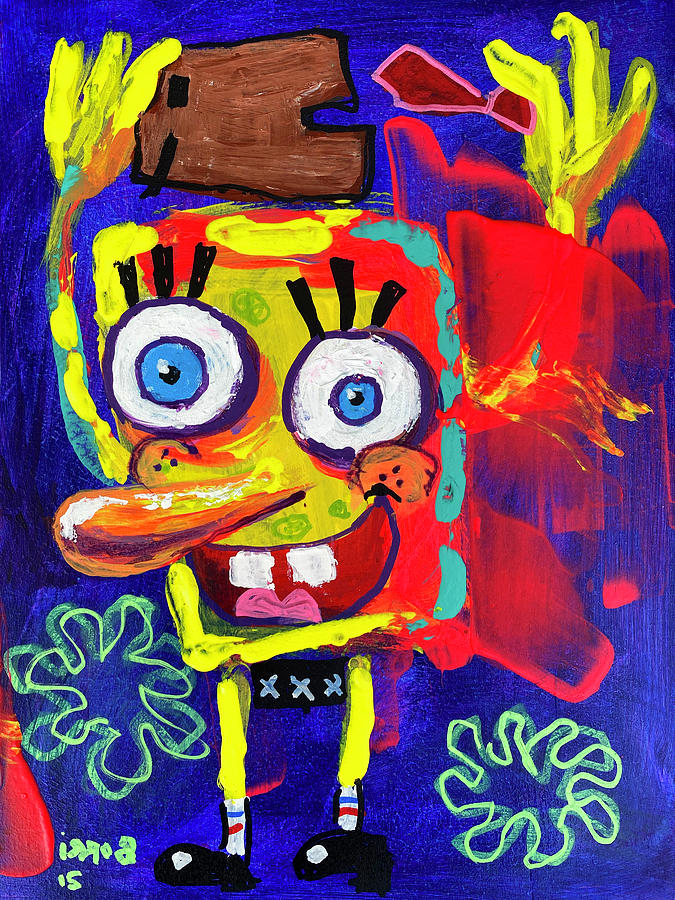 Spongebob Nudie Pants Painting by Joe Borri | Fine Art America