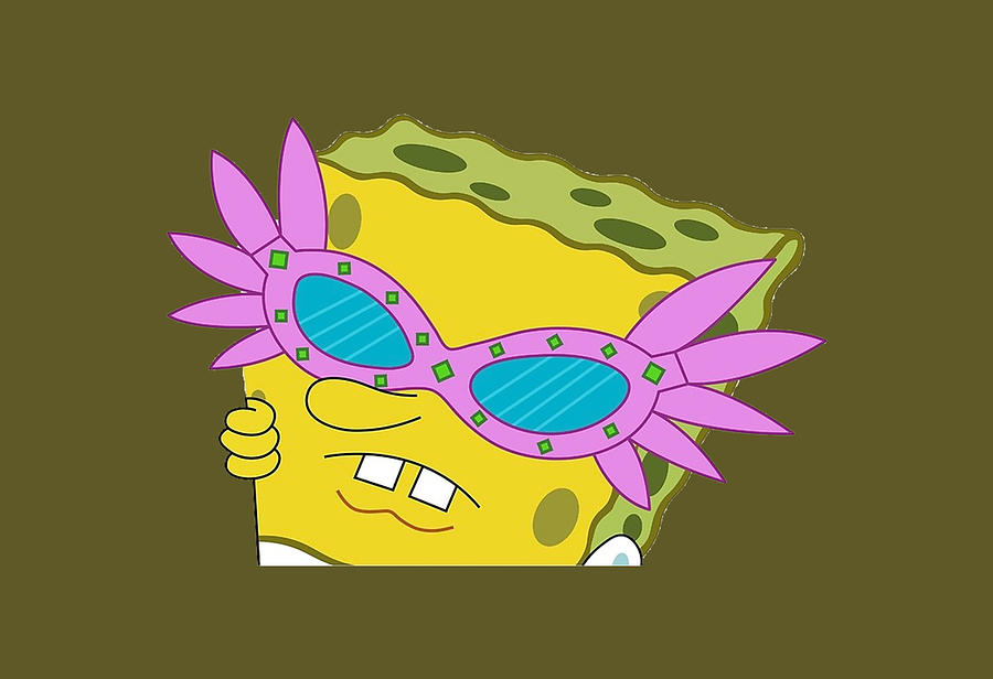 Spongebob Pink Glasses Magnet Painting by Murphy Dennis | Pixels