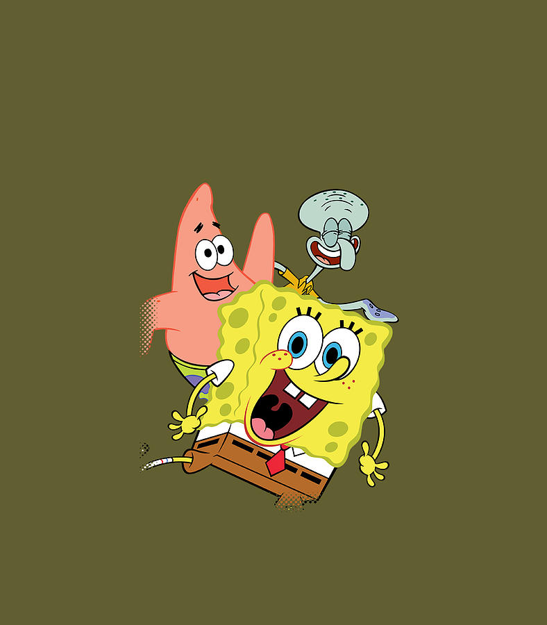 SpongeBob SquarePants Patrick Squidward Spongebob Digital Art by