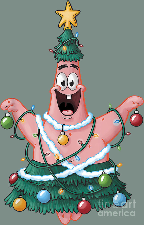 Spongebob Squarepants Patrick Star Christmas Tree Digital Art By Deriyah Vasquez 