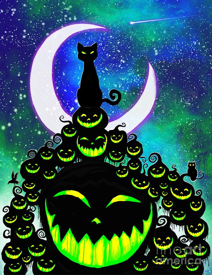Spooky Cat Halloween  Digital Art by Nick Gustafson