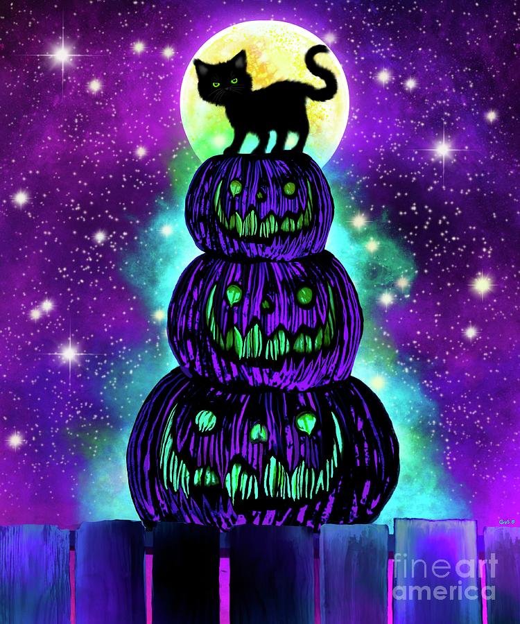 Halloween Digital Art - Spooky Halloween Cat by Nick Gustafson