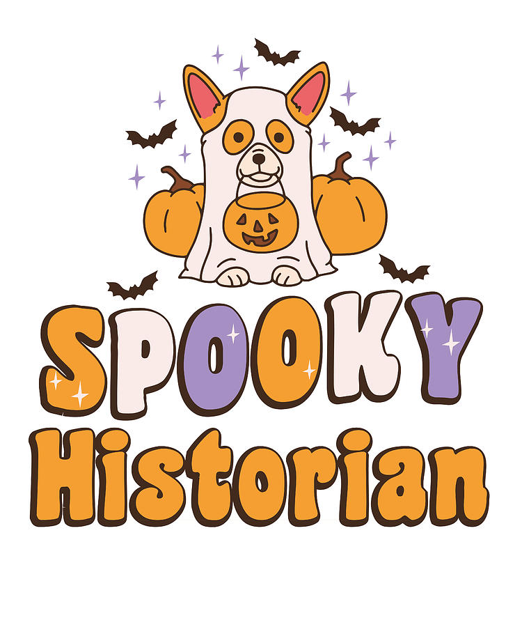 Spooky Historian Halloween Costume Dog Digital Art by Qwerty Designs