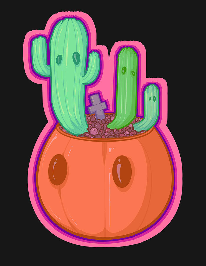 Spooky Succulents Drawing