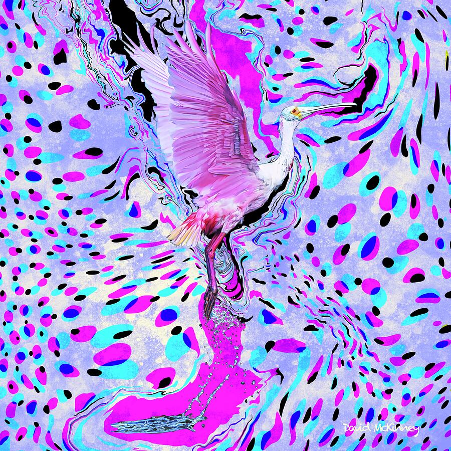 Spoonbill abstract Painting by David McKinney Spoonbill abstract Painting by David McKinney