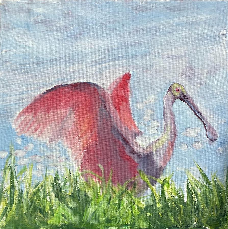Spoonbill Painting by Lisa Burlinson Spoonbill Painting by Lisa Burlinson