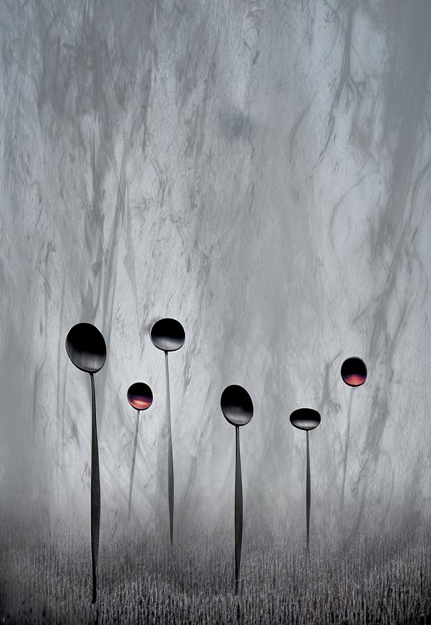 Spoons With Balloons  Digital Art by Ally White