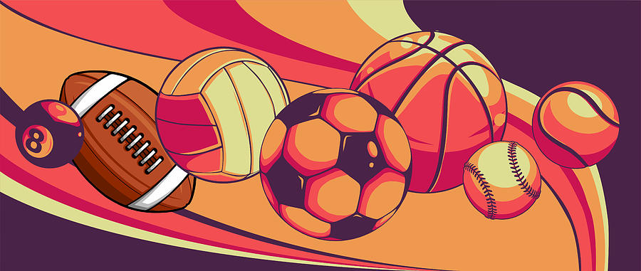 Sport balls on colored background. Vector illustration Digital Art by ...