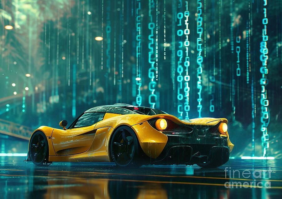 Science Fiction Painting - Sport car digital numbers Lotus Elise Cup 250 by Lowell Harann