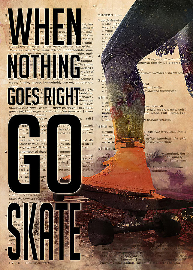 Sport Go Skateboard Dictionary Digital Art by Gambrel Temple Fine Art