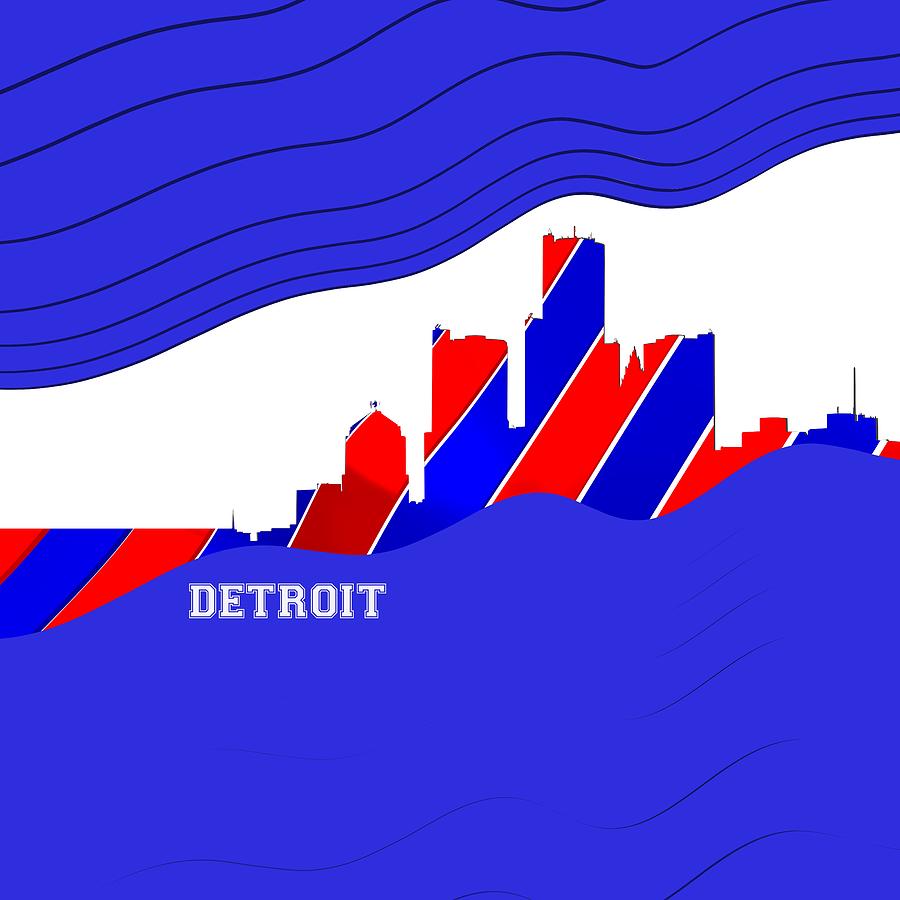 Sportive Skyline Of Detroit Digital Art