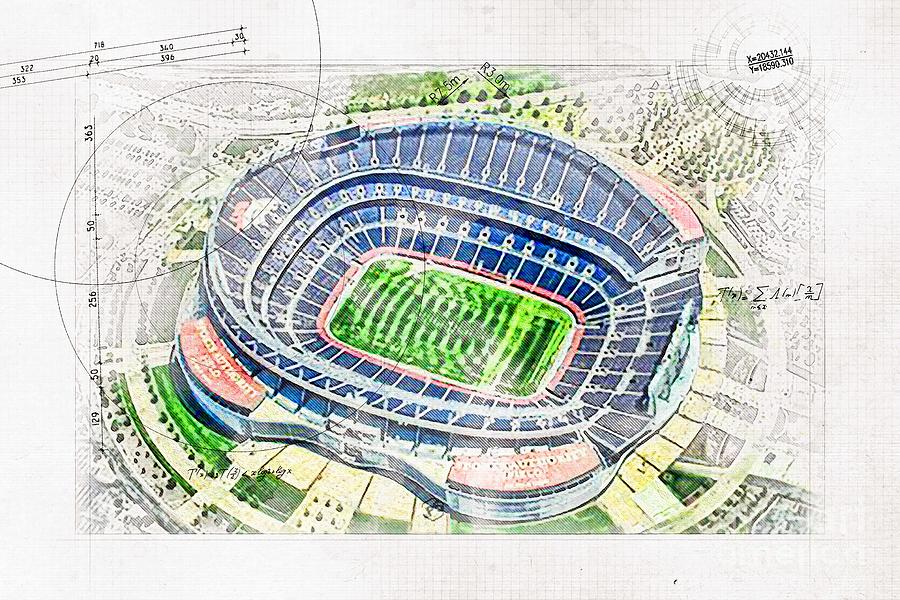 Sports Authority Field at Mile High, Denver Aerial Stadium Poster Prin –  Sports Poster Warehouse