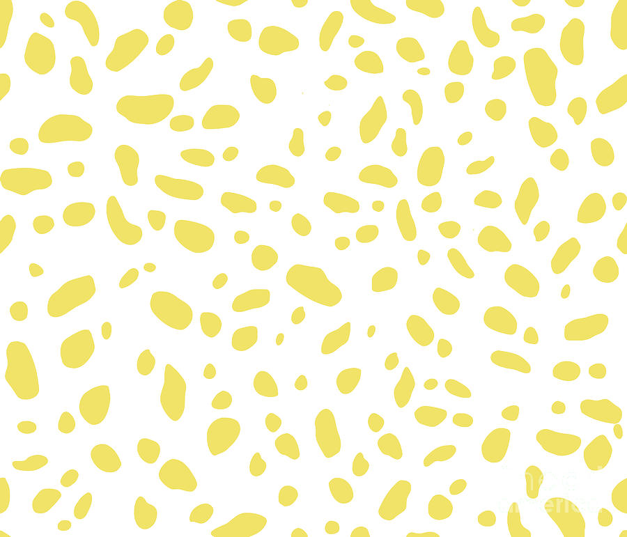 Spotted Abstract Art Design in Yellow on White Digital Art by Patricia Awapara