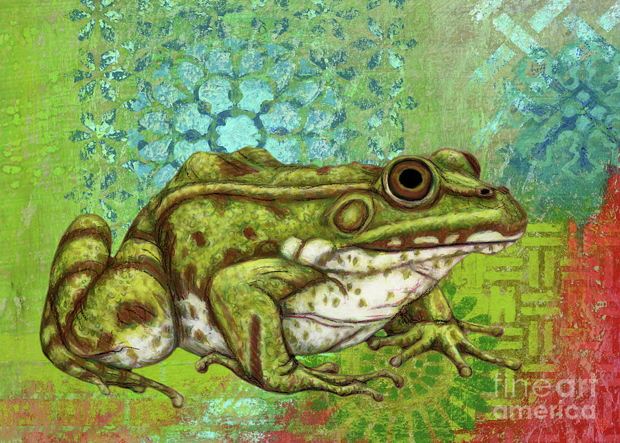 Spotted Frog Abstract Painting by Amy E Fraser