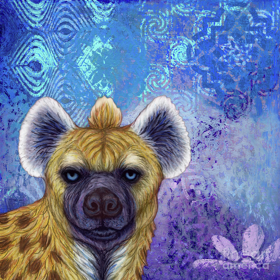 Spotted Hyena Abstract Painting by Amy E Fraser